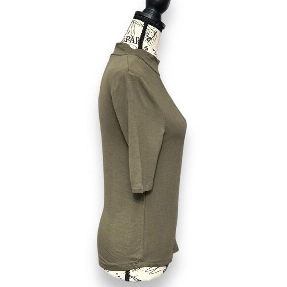Articles of Society S Military Green Cowl Neck Short Sleeve Front Pocket Top NWT - Picture 4 of 6